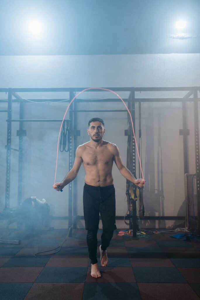 Person doing a jump rope workout for fat loss and conditioning